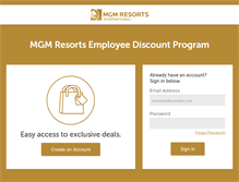 Tablet Screenshot of mgmresorts.perkspot.com
