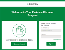 Tablet Screenshot of parkview.perkspot.com